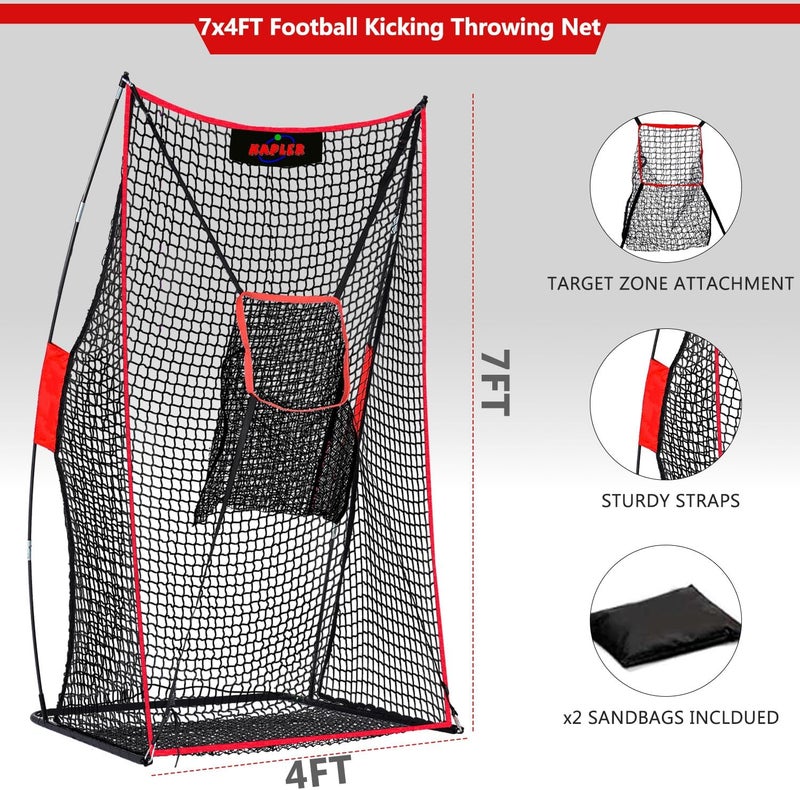Kapler Football Kicking Net for Field Goals - 7X4FT Portable Football Throwing Net with Target Zone Attachment - Sideline Practice for Backyard Skill Improvement for Youth and Adults - Image 2